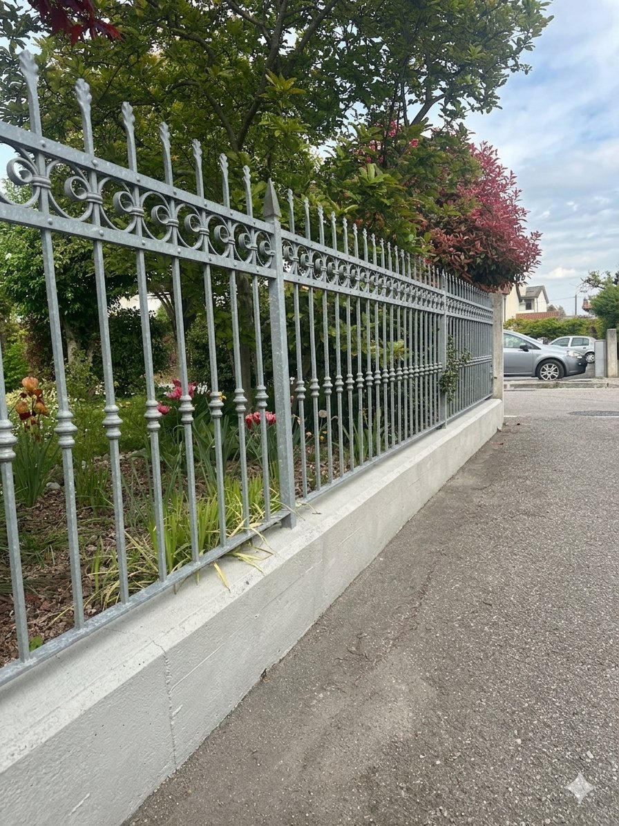 Muretto con ringhiera dopo la pulizia